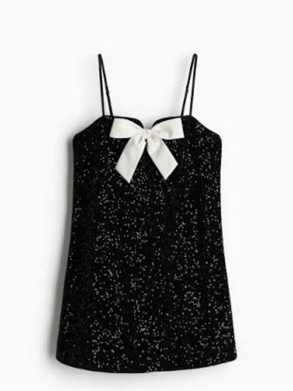 H&M Black Sequin Bow mini dress